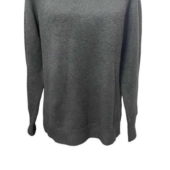 Caslon Pullover Sweater Long Sleeve Crew Neck Tight Knitted Black W Medium NWOT - Picture 3 of 8